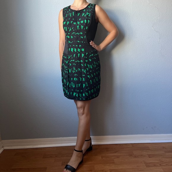 Milly New York Silk Printed Panel Mini Dress Size 8 - Picture 1 of 8